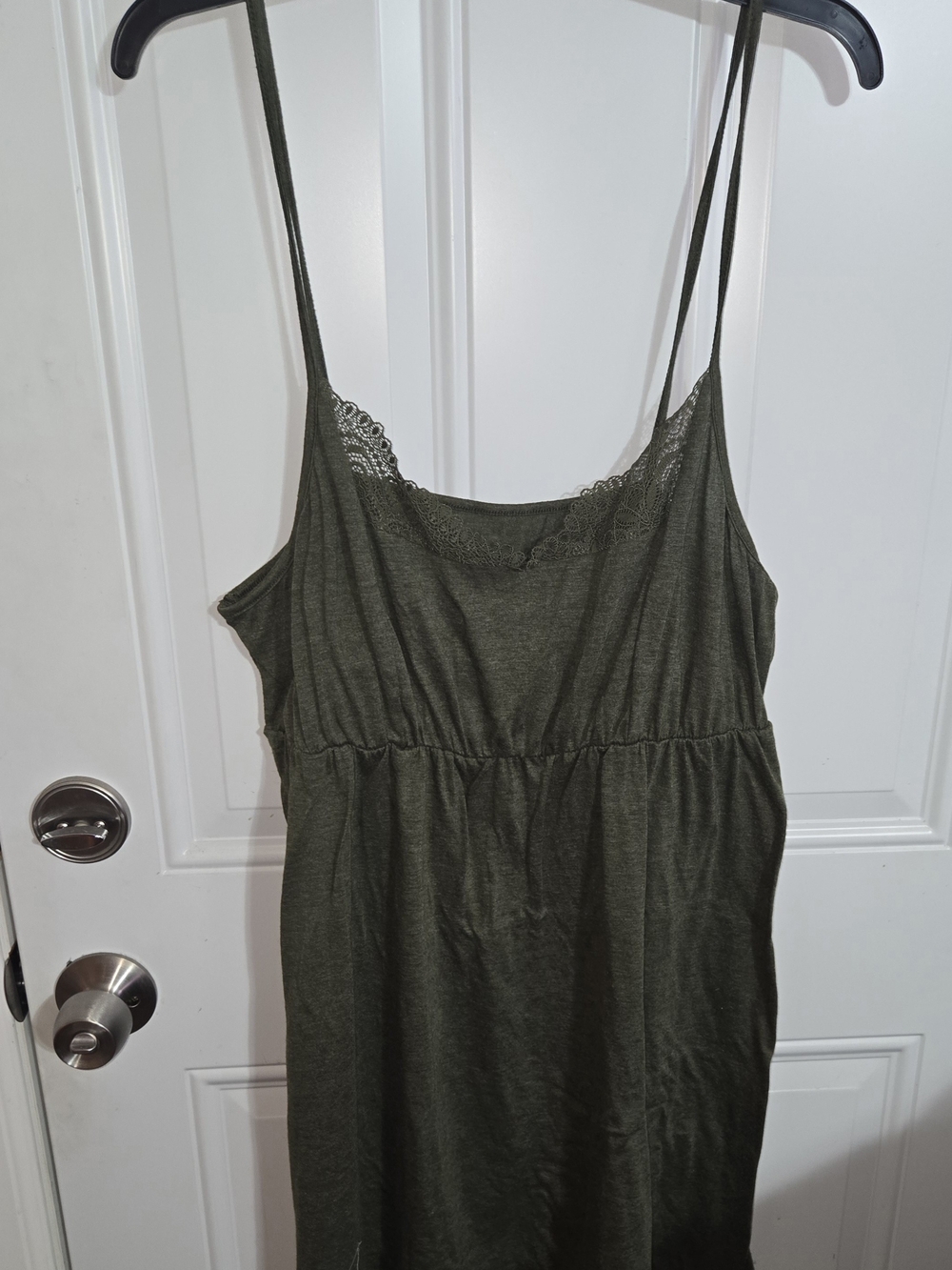 Olive Green Lace-Trim Slip Dress Size 2x